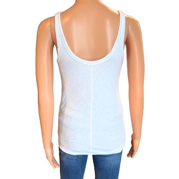 Aerie Women’s White Ribbed Henley Tank Top Medium - Picture 3 of 5
